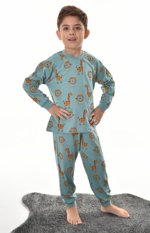 Aslan Zürafa Desenli Pamuklu Pijama Takımı