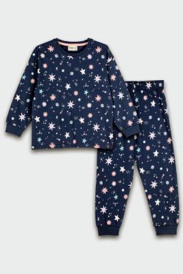 Gezegen Desenli Pamuklu Unisex Pijama Takımı
