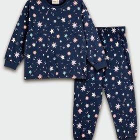 Gezegen Desenli Pamuklu Unisex Pijama Takımı